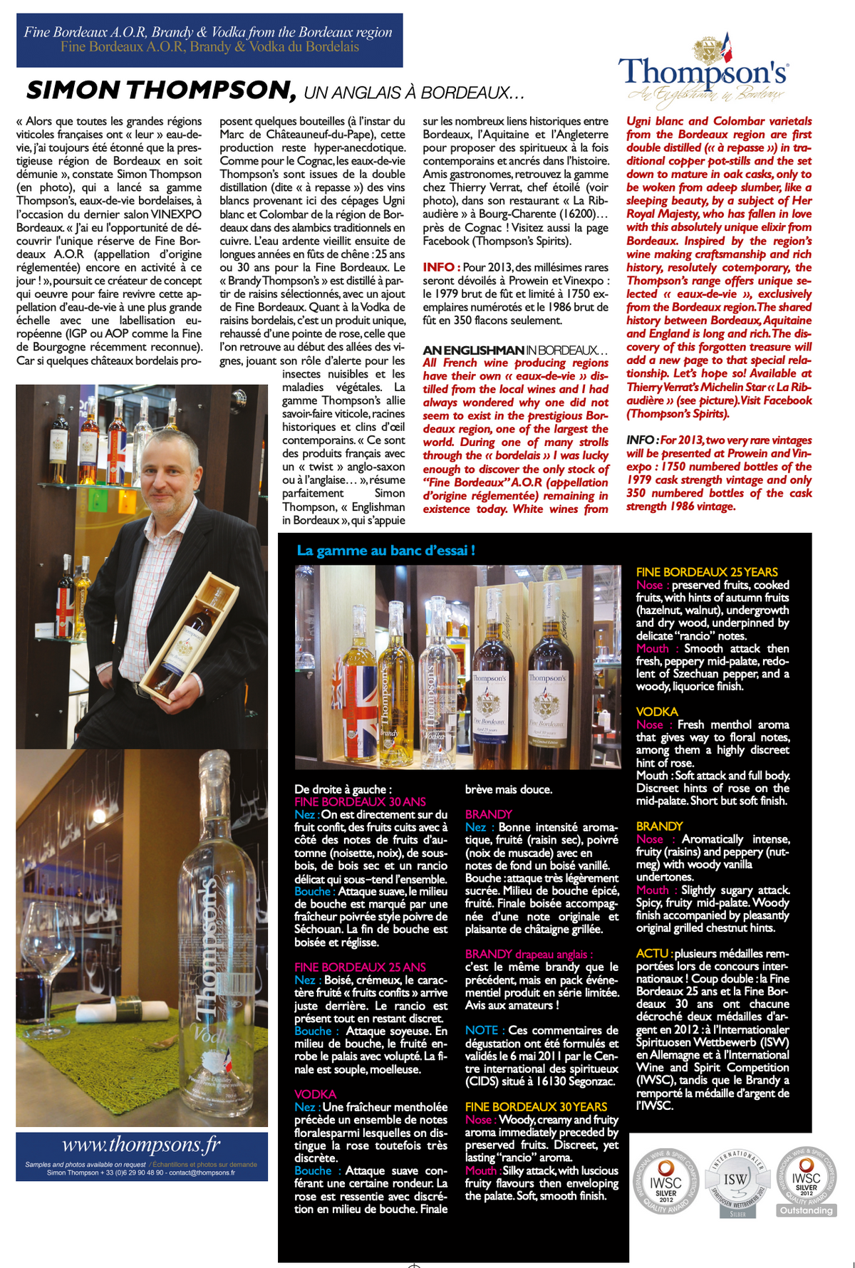 Apparition dans Vin et Gastronomie Magazine