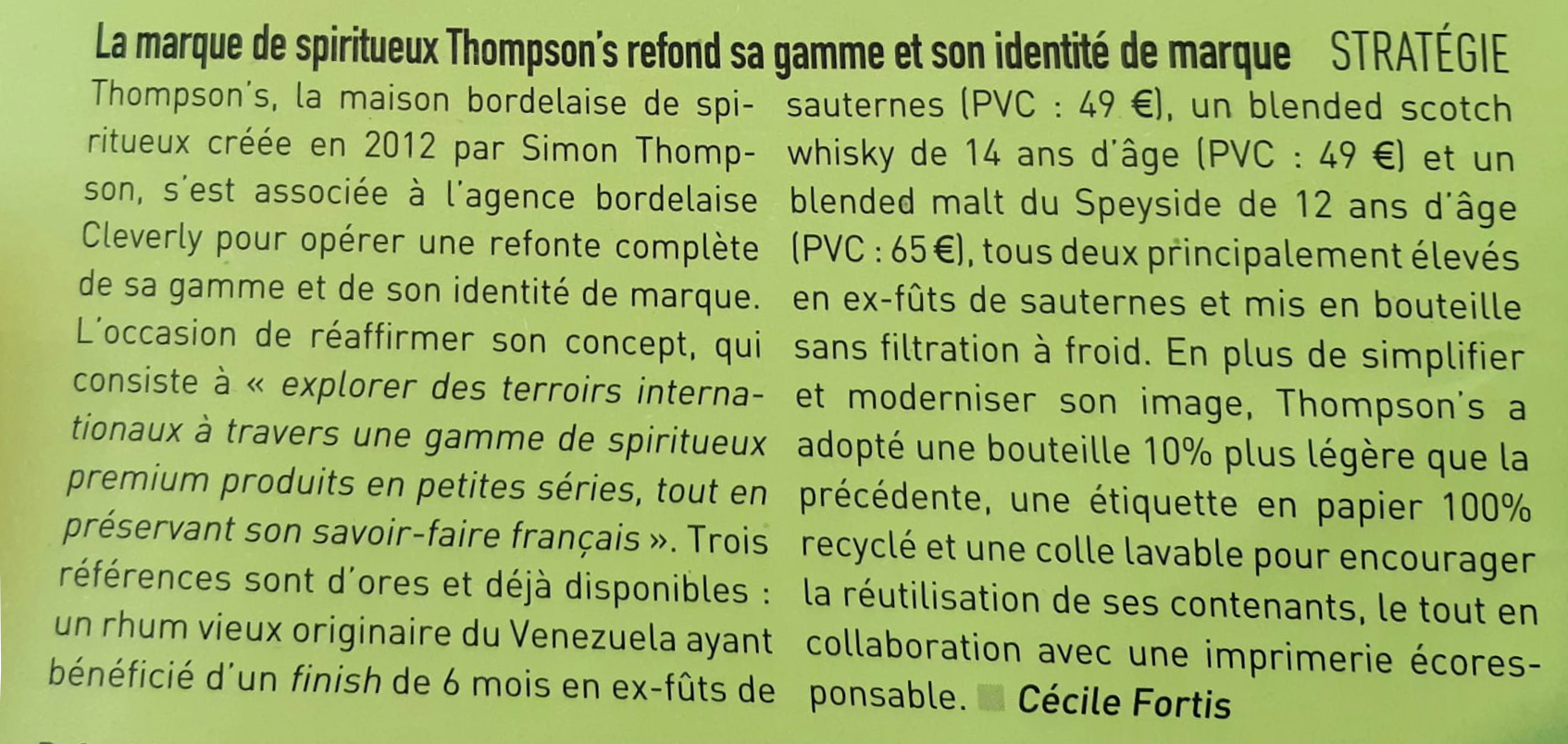 Thompson’s dans V&S NEWS – Novembre 2024